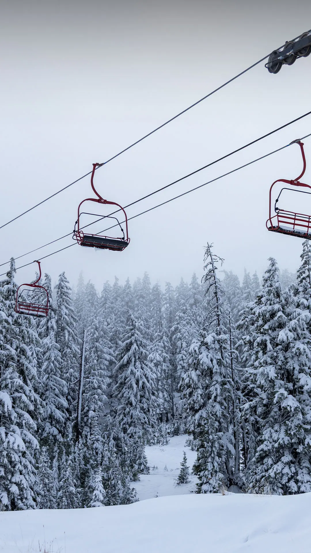 Snow under Red Chair on Oct. 28, 2026.